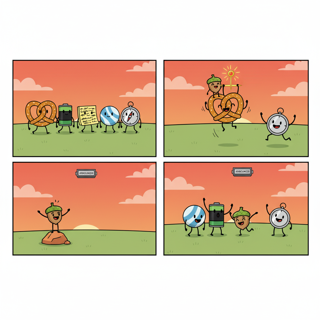 corn confronts the Announcer, then everyone celebrates