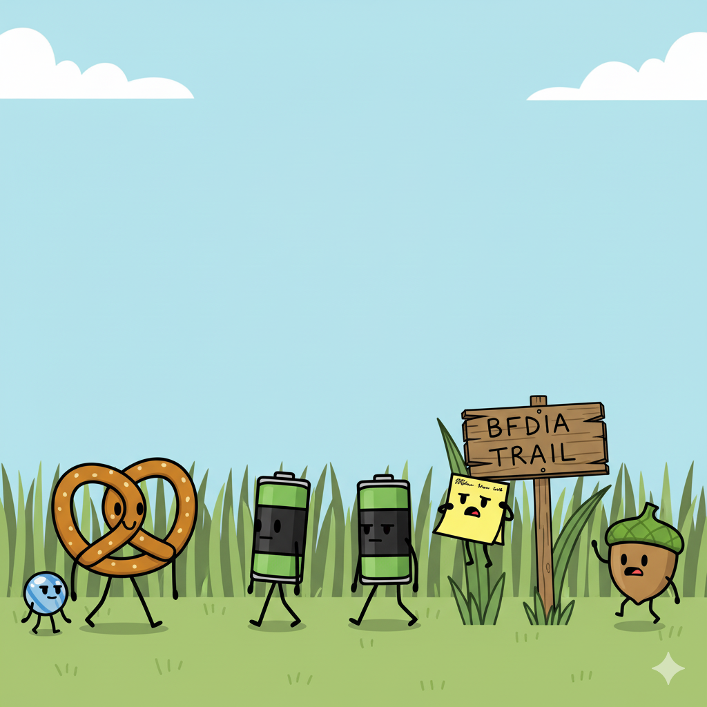 haracters walking through tall meadow grass