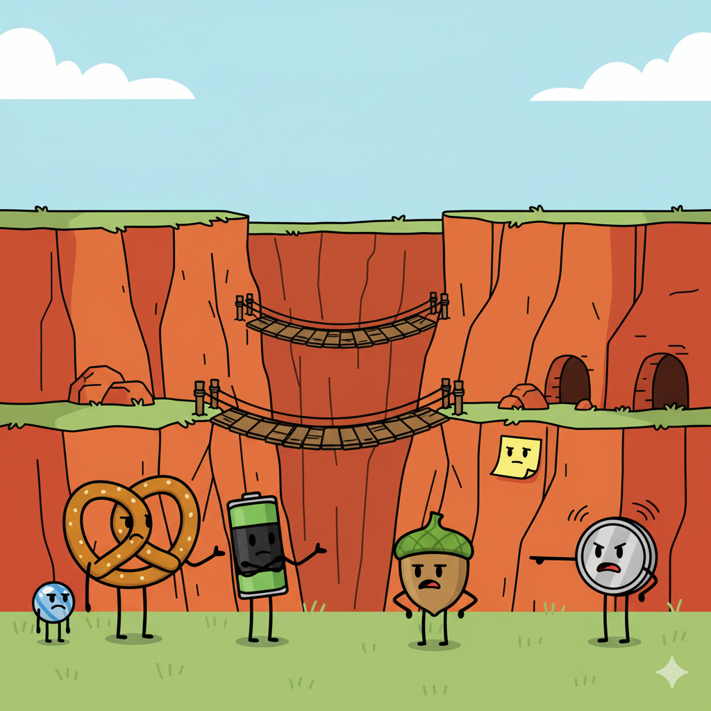 he six characters at the edge of Goiky Gulch